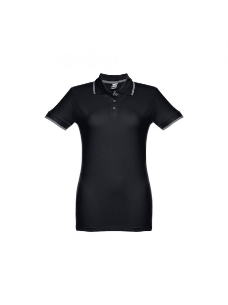 THC ROME WOMEN. Polo "slim fit" da donna - Nero THC ROME WOMEN. Polo "slim fit" da donna - Nero