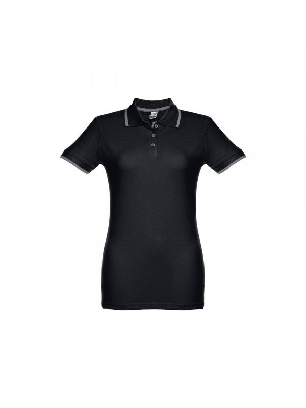 THC ROME WOMEN. Polo "slim fit" da donna - Nero THC ROME WOMEN. Polo "slim fit" da donna - Nero