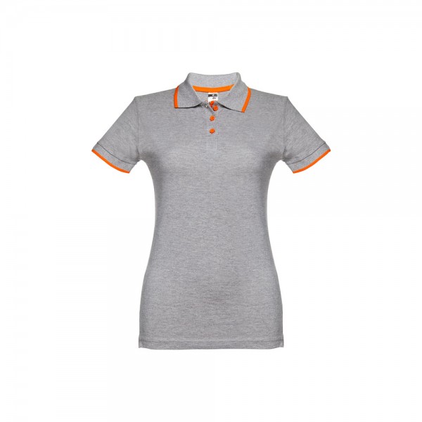THC ROME WOMEN. Polo "slim fit" da donna - Grigio chiaro mélange