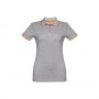 THC ROME WOMEN. Polo "slim fit" da donna - Grigio chiaro mélange