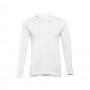 THC BERN WH. Polo da uomo in cotone a maniche lunghe - Bianco