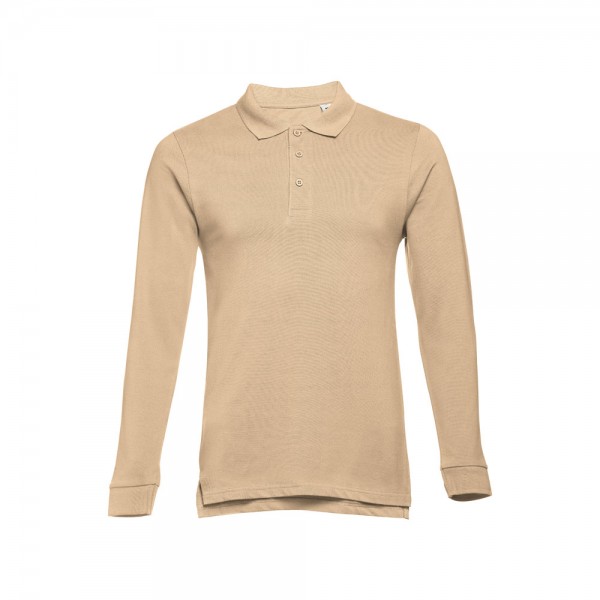 THC BERN 3XL. Polo a manica lunga da uomo - Marrone chiaro