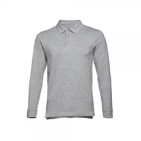 THC BERN 3XL. Polo a manica lunga da uomo - Grigio chiaro mélange
