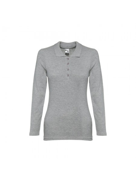 THC BERN WOMEN. Polo a manica lunga da donna - Grigio chiaro mélange THC BERN WOMEN. Polo a manica lunga da donna - Grigio chiaro mélange