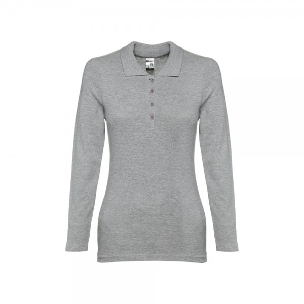 THC BERN WOMEN. Polo a manica lunga da donna - Grigio chiaro mélange