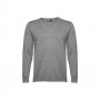 THC MILAN. Pullover da uomo con scollo a V in cotone e poliammide - Grigio mélange