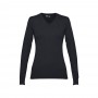 THC MILAN WOMEN. Pullover da donna con scollo a V in cotone e poliammide - Nero