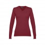 THC MILAN WOMEN. Pullover da donna con scollo a V in cotone e poliammide - Bordeaux