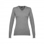 THC MILAN WOMEN. Pullover da donna con scollo a V in cotone e poliammide - Grigio mélange