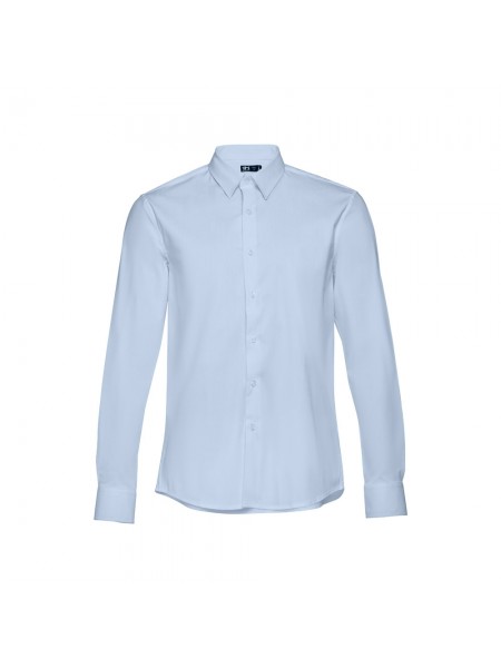 THC PARIS. Camicia da uomo in popeline a maniche lunghe - Azzurro THC PARIS. Camicia da uomo in popeline a maniche lunghe - Azzurro