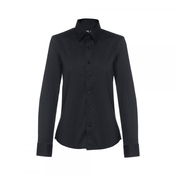 THC PARIS WOMEN. Camicia in popeline a maniche lunghe da donna - Nero