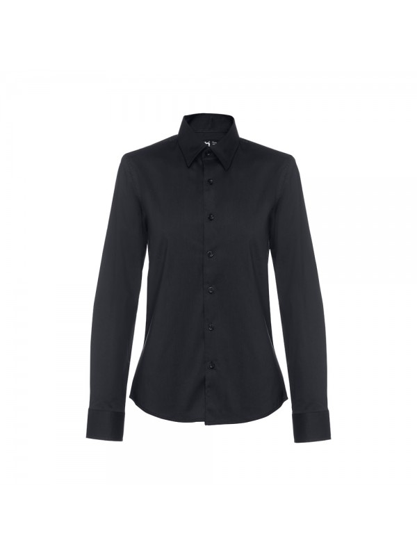 THC PARIS WOMEN. Camicia in popeline a maniche lunghe da donna - Nero THC PARIS WOMEN. Camicia in popeline a maniche lunghe da donna - Nero
