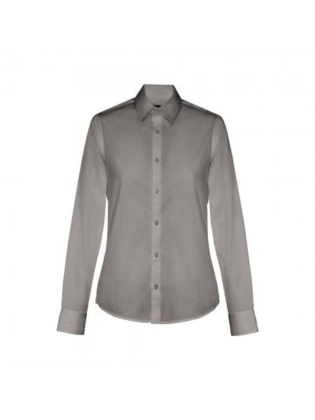 THC PARIS WOMEN. Camicia in popeline a maniche lunghe da donna - Grigio THC PARIS WOMEN. Camicia in popeline a maniche lunghe da donna - Grigio