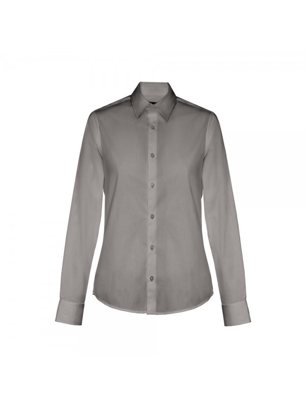 THC PARIS WOMEN. Camicia in popeline a maniche lunghe da donna - Grigio THC PARIS WOMEN. Camicia in popeline a maniche lunghe da donna - Grigio