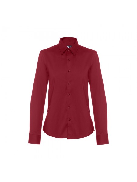 THC PARIS WOMEN. Camicia in popeline a maniche lunghe da donna - Bordeaux THC PARIS WOMEN. Camicia in popeline a maniche lunghe da donna - Bordeaux
