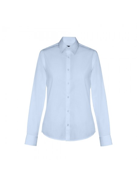 THC PARIS WOMEN. Camicia in popeline a maniche lunghe da donna - Azzurro THC PARIS WOMEN. Camicia in popeline a maniche lunghe da donna - Azzurro