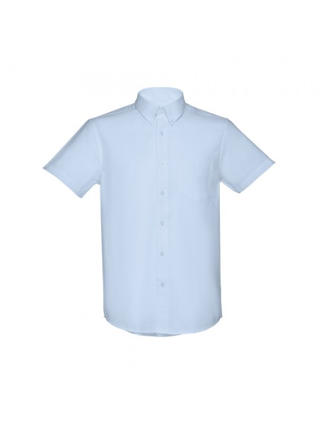 THC LONDON. Camicia oxford da uomo a maniche corte - Azzurro THC LONDON. Camicia oxford da uomo a maniche corte - Azzurro