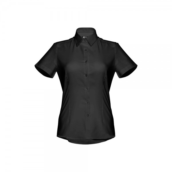 THC LONDON WOMEN. Camicia oxford da donna a maniche corte - Nero