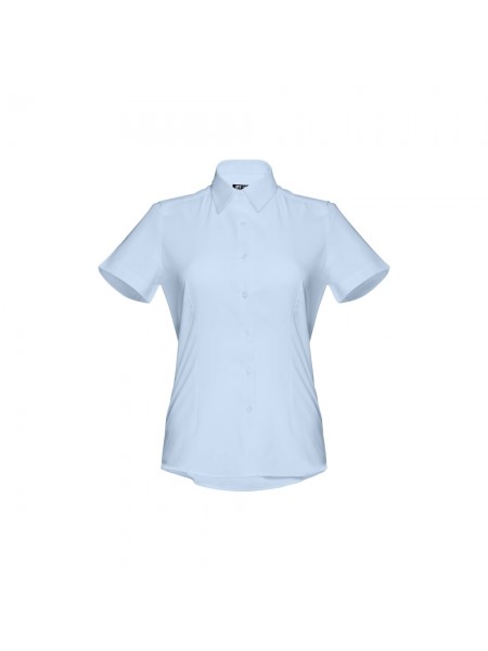 THC LONDON WOMEN. Camicia oxford da donna a maniche corte - Azzurro THC LONDON WOMEN. Camicia oxford da donna a maniche corte - Azzurro
