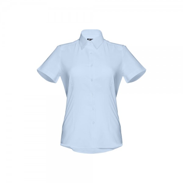 THC LONDON WOMEN. Camicia oxford da donna a maniche corte - Azzurro