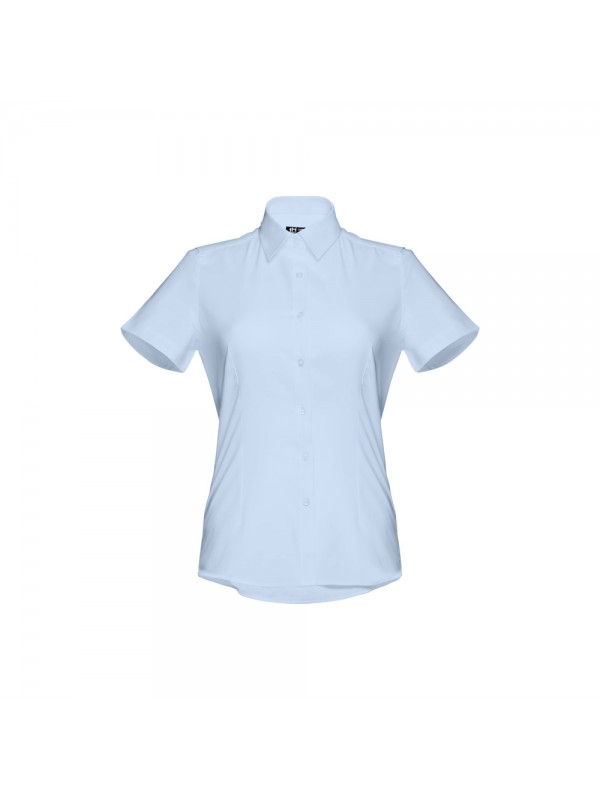 THC LONDON WOMEN. Camicia oxford da donna a maniche corte - Azzurro THC LONDON WOMEN. Camicia oxford da donna a maniche corte - Azzurro