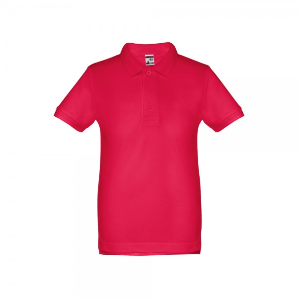 THC ADAM KIDS. Polo in cotone a maniche corte per bambini (unisex) - Rosso