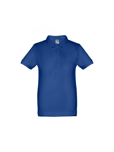 THC ADAM KIDS. Polo in cotone a maniche corte per bambini (unisex) - Blu reale THC ADAM KIDS. Polo in cotone a maniche corte per bambini (unisex) - Blu reale