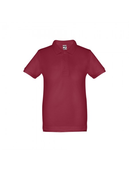 THC ADAM KIDS. Polo in cotone a maniche corte per bambini (unisex) - Bordeaux THC ADAM KIDS. Polo in cotone a maniche corte per bambini (unisex) - Bordeaux
