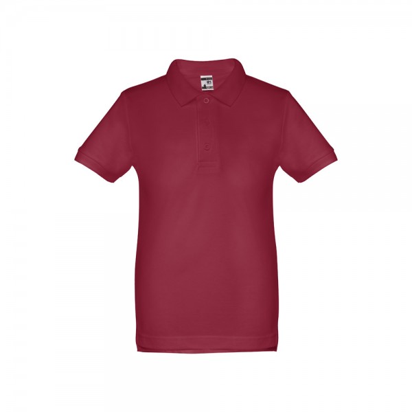 THC ADAM KIDS. Polo in cotone a maniche corte per bambini (unisex) - Bordeaux