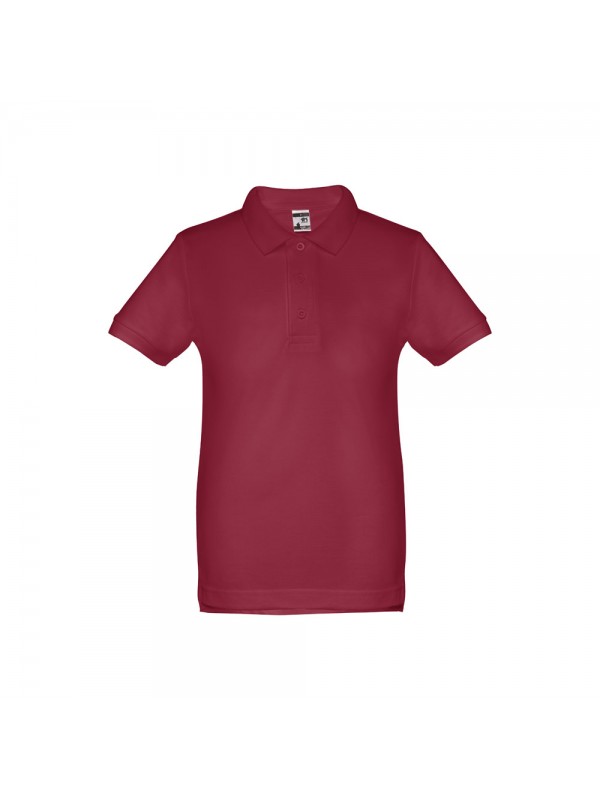 THC ADAM KIDS. Polo in cotone a maniche corte per bambini (unisex) - Bordeaux