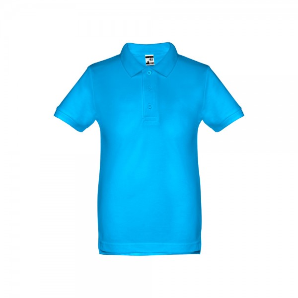 THC ADAM KIDS. Polo in cotone a maniche corte per bambini (unisex) - Azzurro mare
