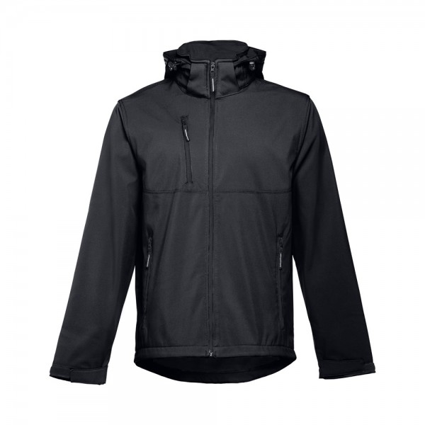 THC ZAGREB. Giacca softshell da uomo in poliestere ed elastan - Nero