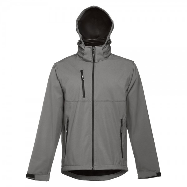 THC ZAGREB. Giacca softshell da uomo in poliestere ed elastan - Grigio