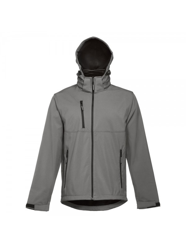 THC ZAGREB. Giacca softshell da uomo in poliestere ed elastan - Grigio