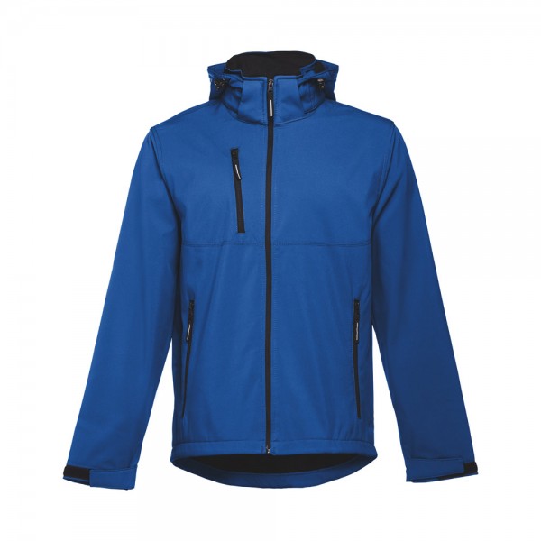 THC ZAGREB. Giacca softshell da uomo in poliestere ed elastan - Blu reale