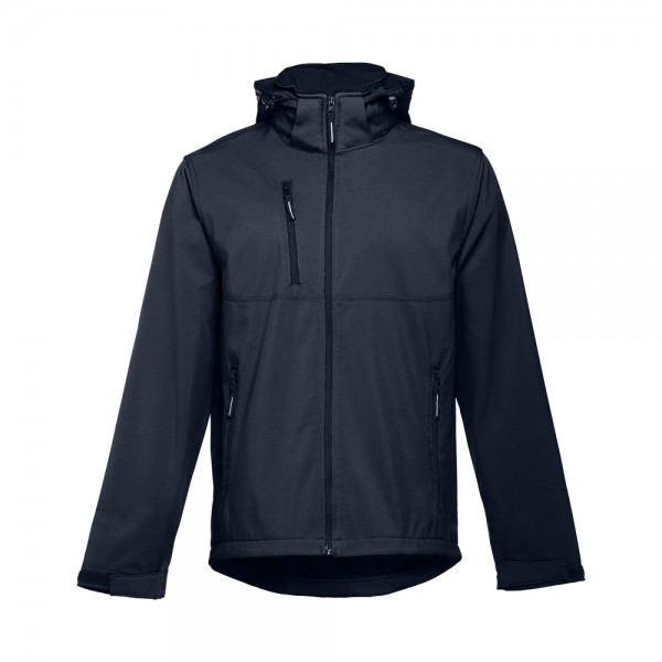 THC ZAGREB. Giacca softshell da uomo in poliestere ed elastan - Blu scuro