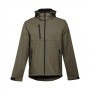 THC ZAGREB. Giacca softshell da uomo in poliestere ed elastan - Verde militare