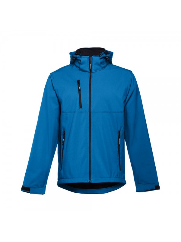 THC ZAGREB. Giacca softshell da uomo in poliestere ed elastan - Blu petrolio