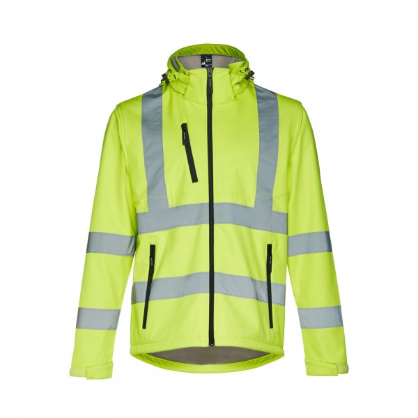 THC ZAGREB WORK. Giacca softshell alta visibilità (unisex) - Giallo hexachrome