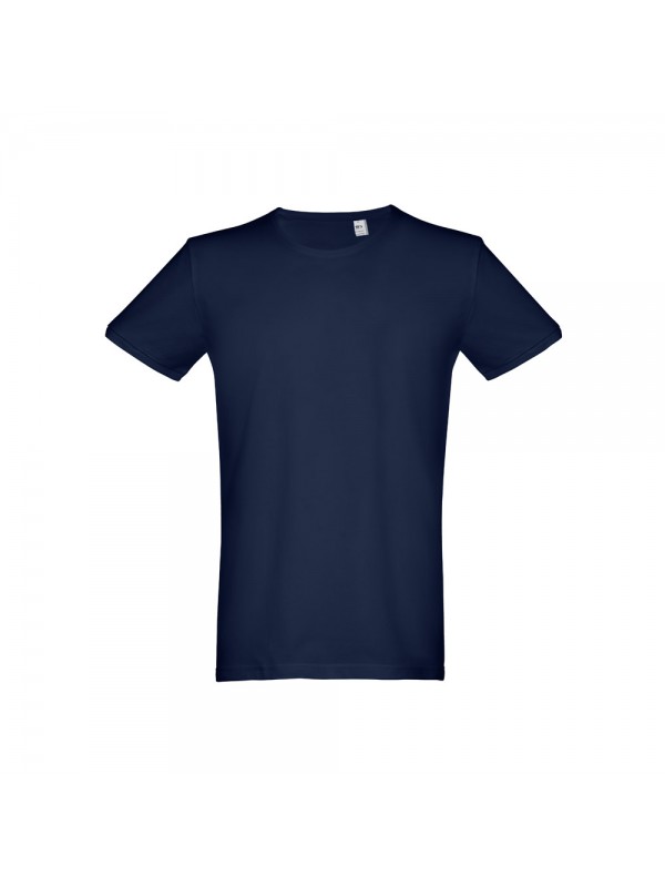THC SAN MARINO. T-shirt da uomo a maniche corte in cotone piqué - Blu THC SAN MARINO. T-shirt da uomo a maniche corte in cotone piqué - Blu