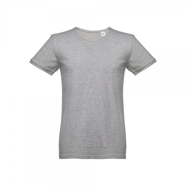 THC SAN MARINO. T-shirt da uomo a maniche corte in cotone piqué - Grigio chiaro mélange