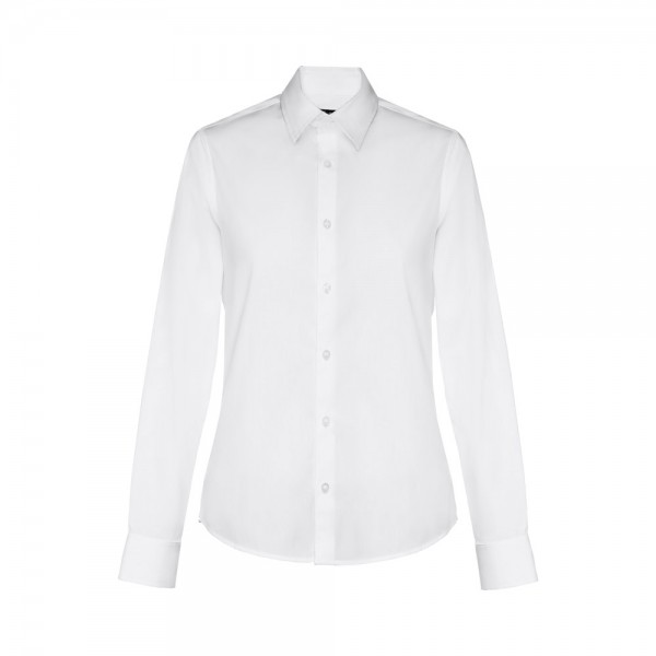 THC PARIS WOMEN WH. Camicia in popeline a maniche lunghe da donna. colore bianco - Bianco