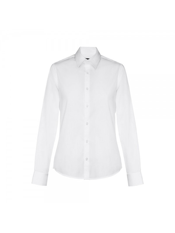 THC PARIS WOMEN WH. Camicia in popeline a maniche lunghe da donna. colore bianco - Bianco THC PARIS WOMEN WH. Camicia in popeline a maniche lunghe da donna. colore bianco - Bianco