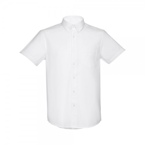 THC LONDON WH. Camicia oxford da uomo a maniche corte. Colore bianco - Bianco