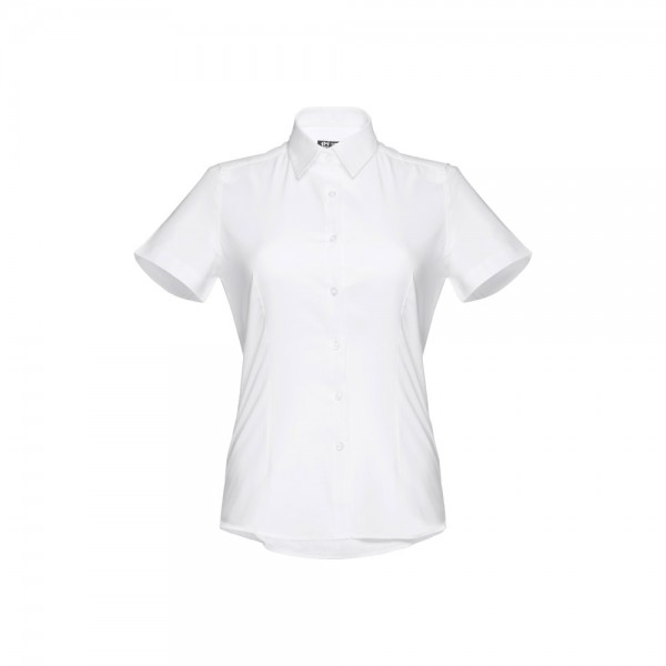 THC LONDON WOMEN WH. Camicia oxford da donna a maniche corte. Colore bianco - Bianco