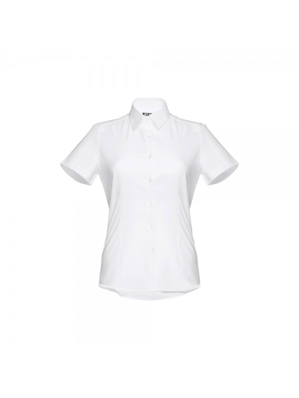 THC LONDON WOMEN WH. Camicia oxford da donna a maniche corte. Colore bianco - Bianco THC LONDON WOMEN WH. Camicia oxford da donna a maniche corte. Colore bianco - Bianco