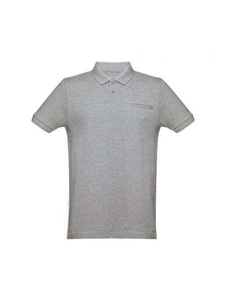 THC DHAKA. Polo da uomo - Grigio chiaro mélange THC DHAKA. Polo da uomo - Grigio chiaro mélange