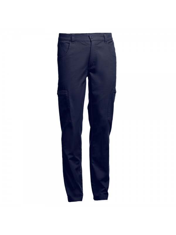THC TALLINN. Pantaloni in cotone ed elastan - Blu scuro