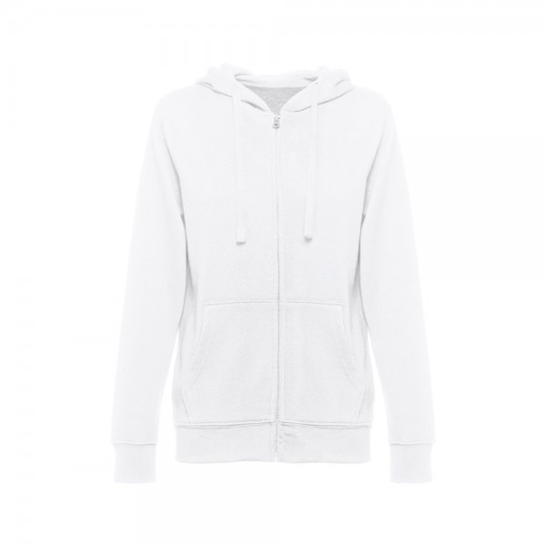 THC AMSTERDAM WOMEN WH. Felpa da donna con cappuccio e zip - Bianco