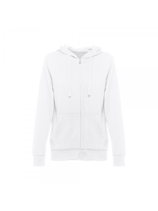 THC AMSTERDAM WOMEN WH. Felpa da donna con cappuccio e zip - Bianco THC AMSTERDAM WOMEN WH. Felpa da donna con cappuccio e zip - Bianco